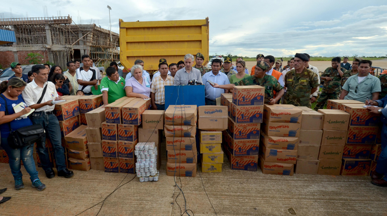 Hasta la fecha al menos 15 toneladas de alimentos han sido entregadas a las familias más afectadas.