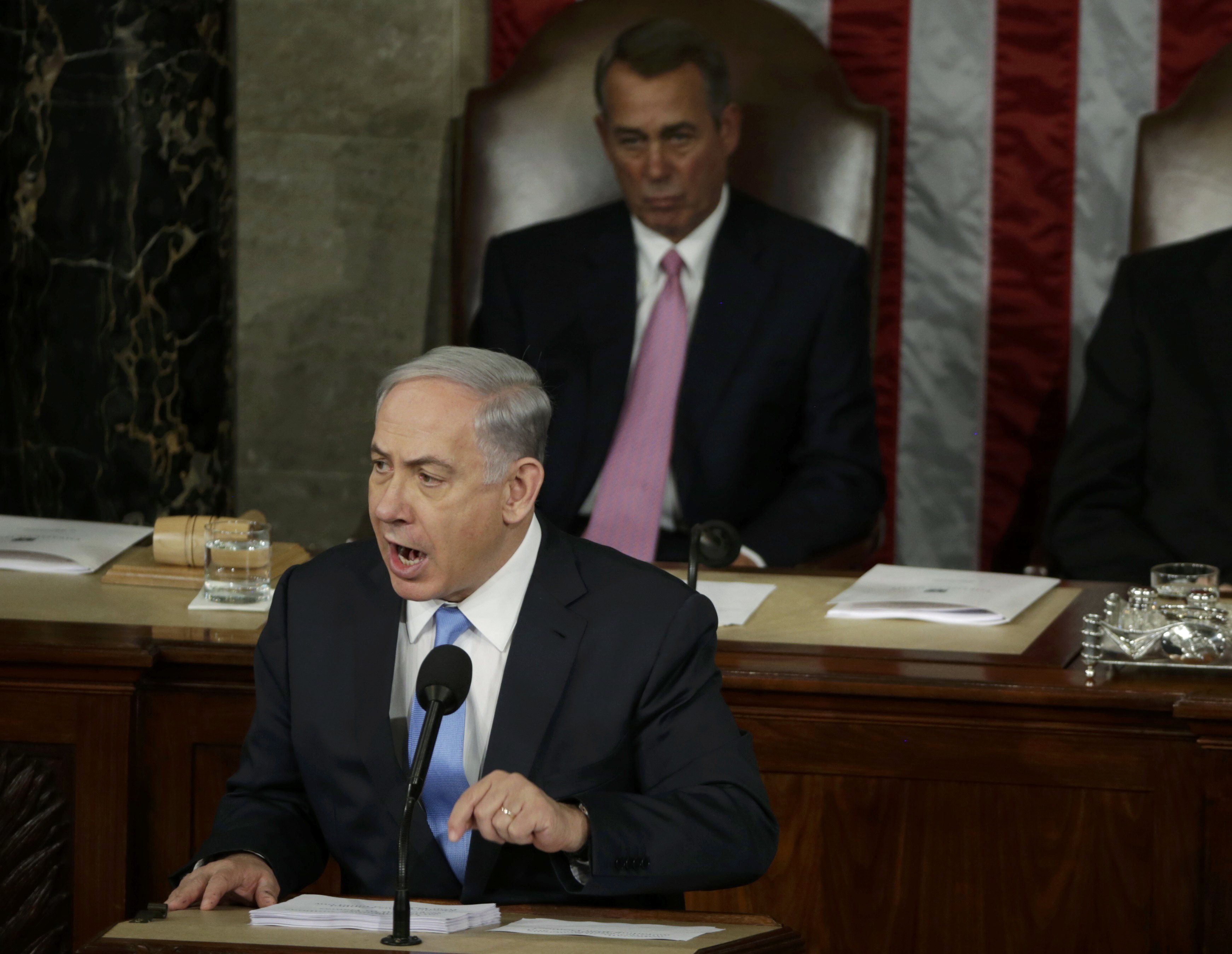 Legisladores demócratas boicotean las declaraciones del primer ministro israelí, Benjamin Netanyahu.