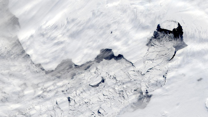 Imágen satelital del glaciar 