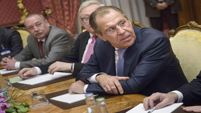 Canciller ruso, Serguéi Lavrov en las negociaciones del programa nuclear de Irán en Lausana, Suiza