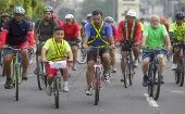 Ciclistas tomaron las calles para celebrar el Día Mundial de la Bicicleta.