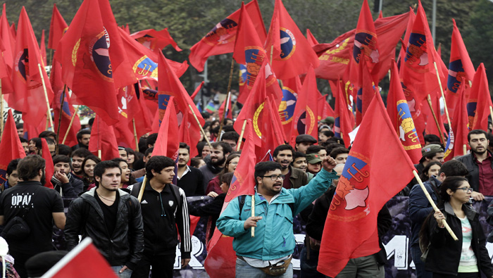 La marcha fue convocada por la Central Unitaria de Trabajadores (CUT).