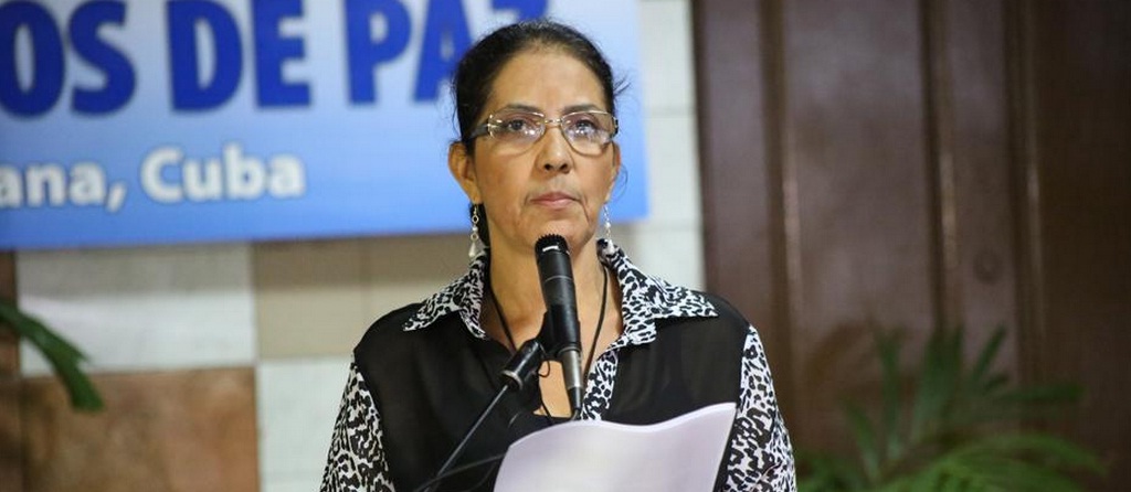Erika Montero, delagada de paz de las FARC-EP leyó el comunicado