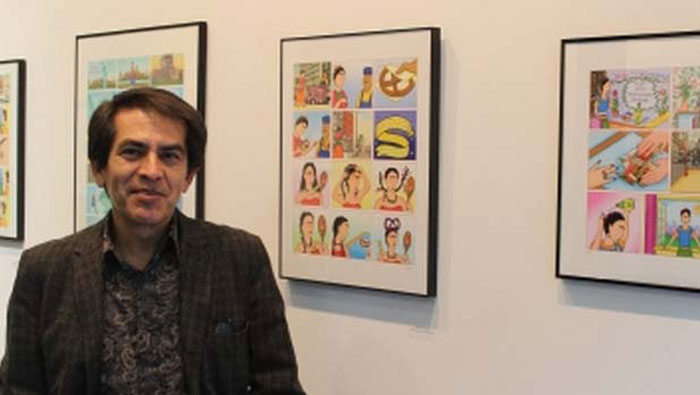 El dibujante mexicano Felipe Galindo, mejor conocido como Feggo, es el autor de la muestra “El Nueva York de Frida Kahlo”.