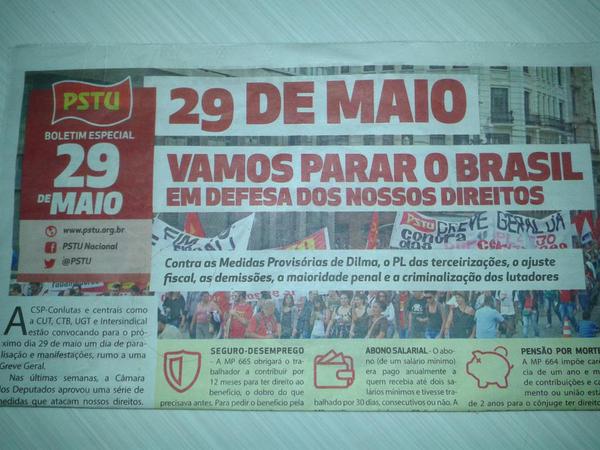 La manifestación se realizará en varias ciudades de Brasil.