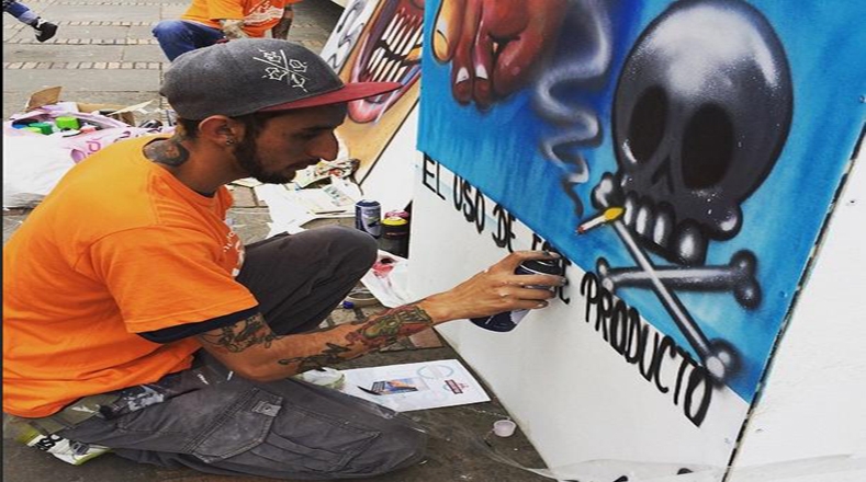 En Bogotá el arte callejero también le dijo “No al tabaco”.