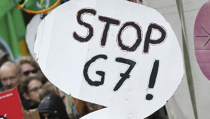 Movimientos sociales protestaron contra la reunión entre el G7 y la  Nueva Alianza sobre Seguridad Alimentaria y Nutricional en África.
