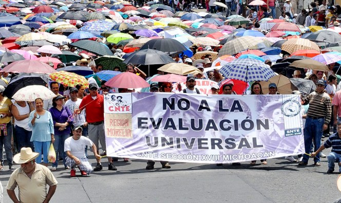 70 por ciento de los maestros de Oaxaca viajaron a la capital para unirse a la protesta.