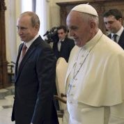 El papa Francisco junto al presidente ruso Vladimir Putin.