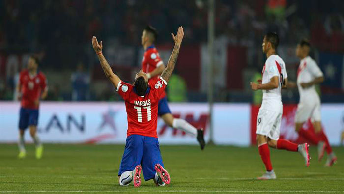 Vargas dio la ventaja a Chile en el minuto 65.