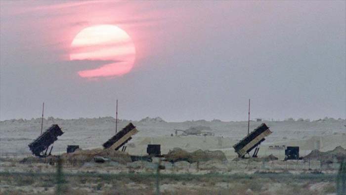 Baterías de misiles Patriot distribuidos en el desierto de Arabia Saudita, en la Guerra del Golfo Pérsico.