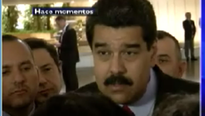 El presidente de Venezuela, Nicolás Maduro, ofreció declaraciones a su salida de una reunión privada.