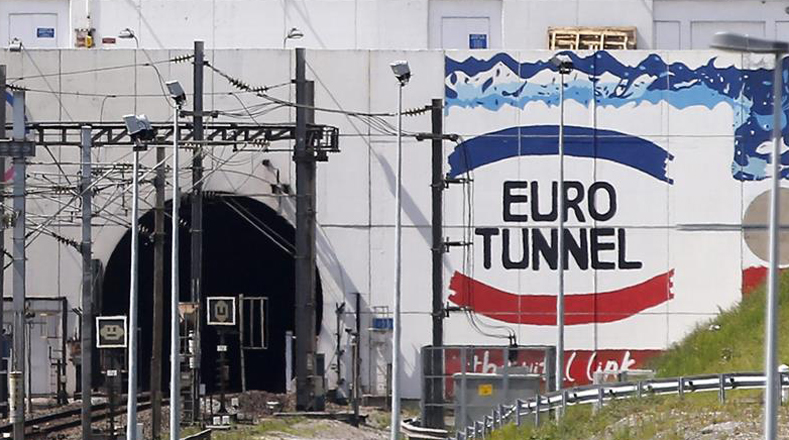 Eurotúnel, que conecta Francia e Inglaterra por debajo del canal de la Mancha, en Coquelles, cerca de Calais, Francia.