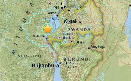 El sismo se registró cerca de la frontera de República del Congo con Ruanda.