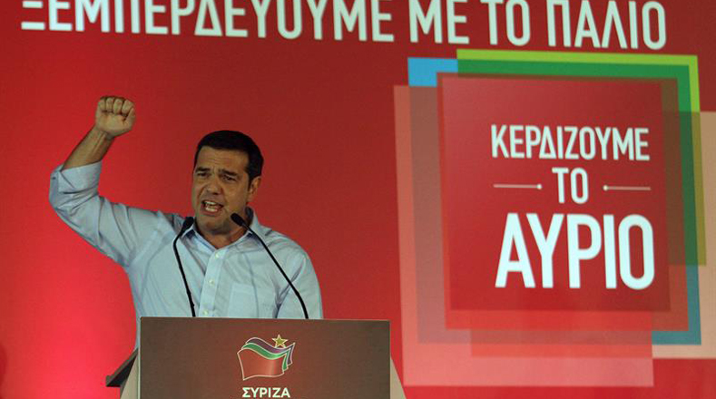 Syriza lidera la intención de votos para las elecciones anticipadas del próximo domingo.