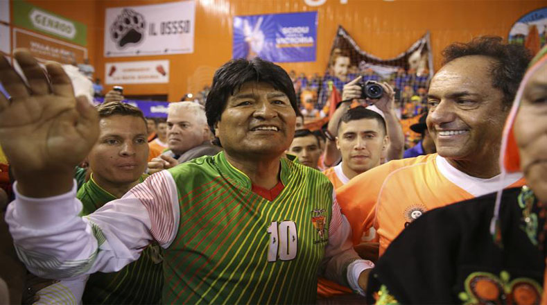 Morales se mostró contento con el recibimiento dado por el pueblo argentino. 