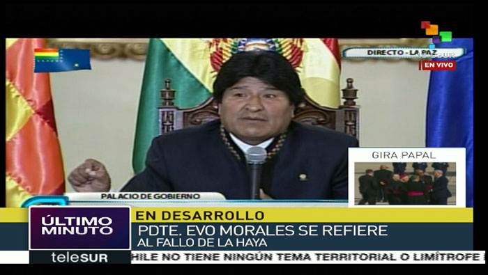 El presidente de Bolivia consideró que hoy es un día inolvidable para su país, tras conocerse el fallo de la CIJ.