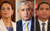 Roxanna Baldetti, Otto Pérez Molina y Juan Carlos Monzón son investigados por el caso de defraudación aduanera.