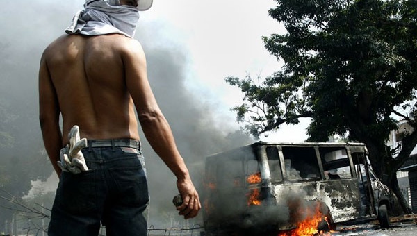 Protestas violentas en Venezuela durante 2014.