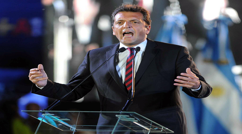 El candidato del Frente Renovador, Sergio Massa, pronunció su cierre de campaña  en la localidad de Tigre, provincia de Buenos Aires.