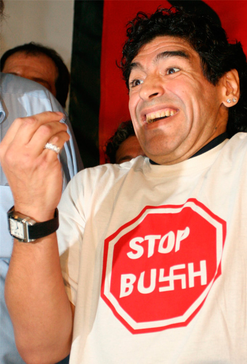 "Bush es un asesino", dijo Maradona en la Cumbre de Mar del Plata de 2005.