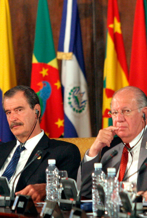 Vicente Fox, junto al para entonces presidente de Chile, Ricardo Lagos.