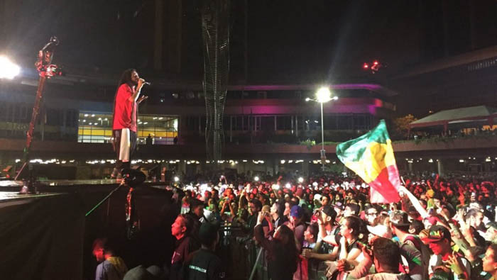 La agrupación chilena Gondwana se presentó en la plaza Diego Ibarra en el centro de la capital venezolana.