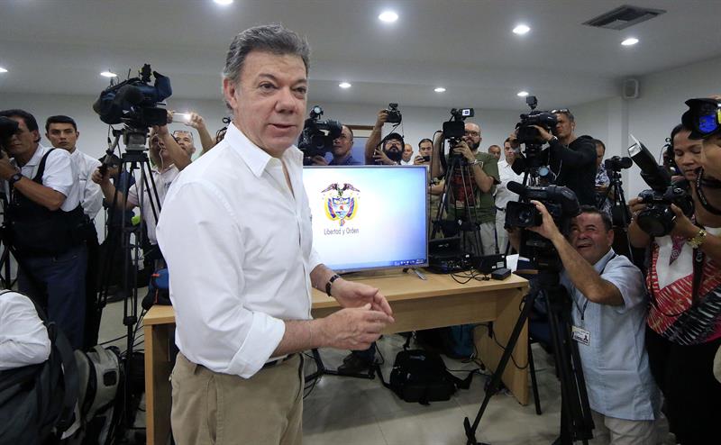 El presidente de Colombia, Juan Manuel Santos, aseguró que el Galeón es de Colombia pero puede compartirlo con la humanidad.