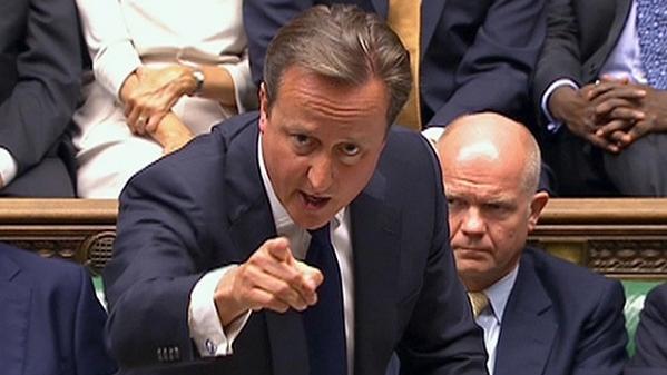 Cameron habla durante un debate sobre la acción militar contra el régimen de Assad en 2013.