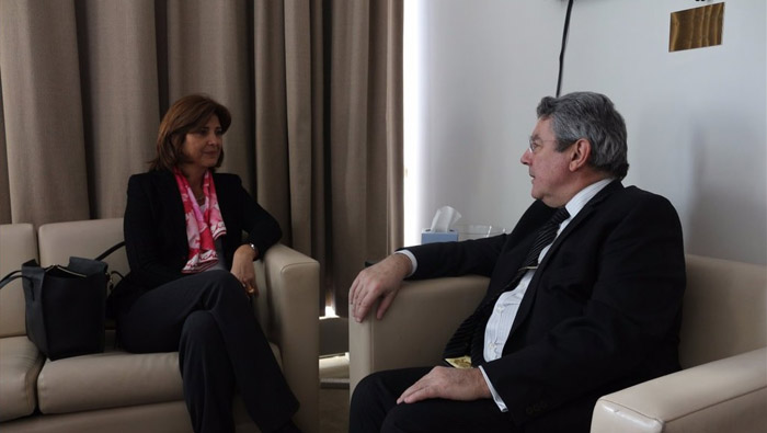 La canciller María Ángela Holguín se reunió con el embajador uruguayo Elbio Rosselli, en la sede de la ONU.