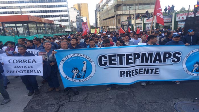 En Ecuador la oposición marcha este jueves supuestamente en rechazo a la reforma laboral.