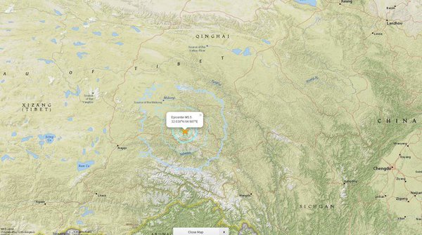 El temblor tuvo su epicentro en el noroeste de China.
