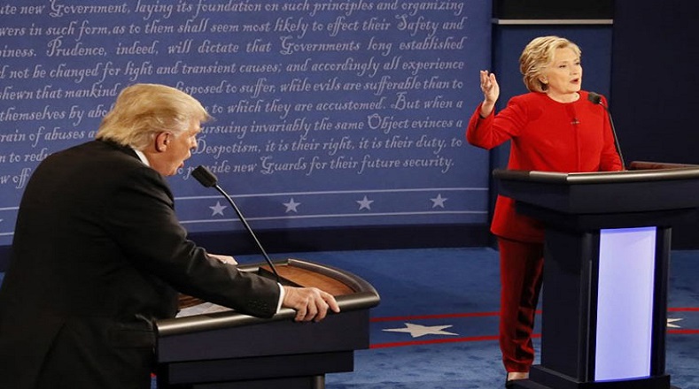 Hillary Clinton y Donald Trump se enfrentan por última vez antes de las elecciones del 8 de noviembre en Estados Unidos.
