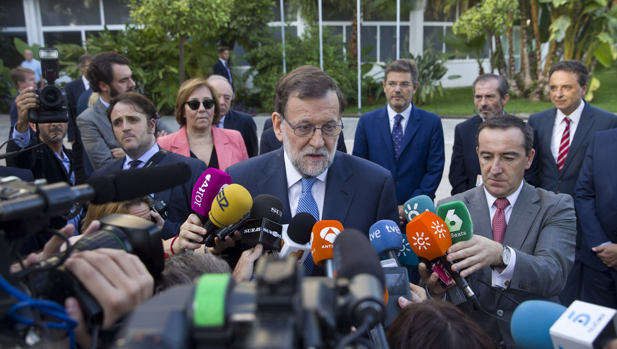Mariano Rajoy declaró a los medios de comunicación desde Málaga.