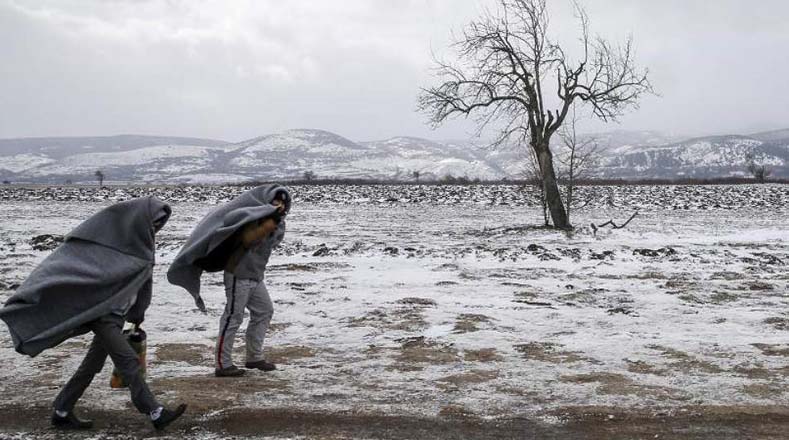 El temporal invernal afecta a cientos de migrantes. 