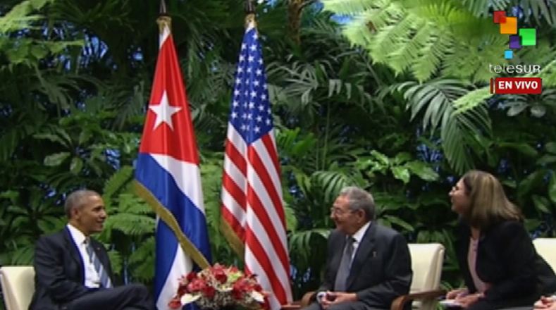 Raul Castro recibió a Barack Obama en el Palacio de la Revolución