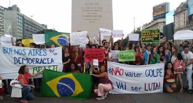 Actos en Buenos Aires y Córdoba en solidaridad con Brasil
