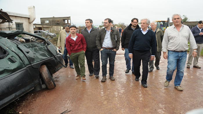 El presidente Tabaré Vázquez se comprometió a reconstruir las zonas afectadas
