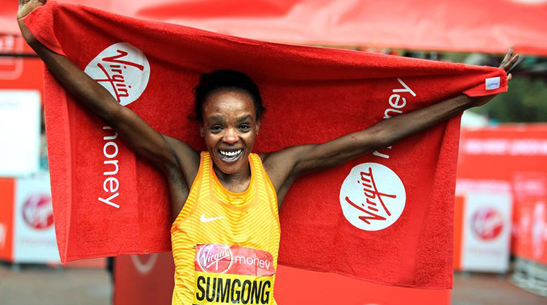 Este es el primer maratón que Sumgong gana en tres años desde que participó en el maratón de de Rotterdam.