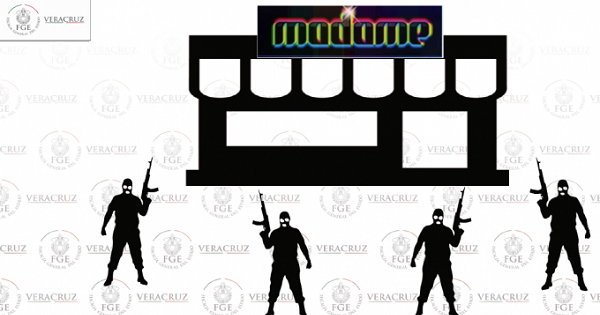 Gráfica sobre el ataque al bar La Madame en Veracruz.