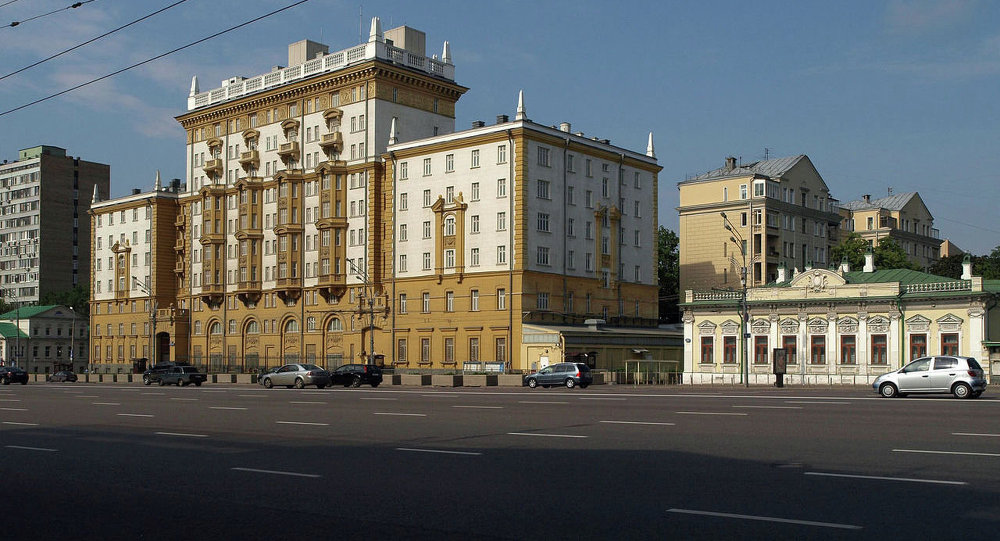 Sede de la embajada de EE:UU. en Moscú, Rusia.