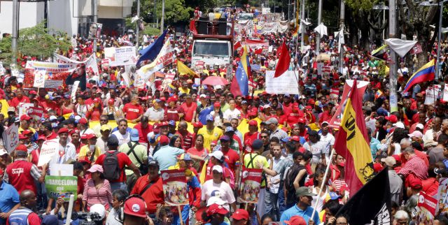 La clase obrera vuelve a marchar por las calles de Caracas en apoyo al Gobierno bolivariano.