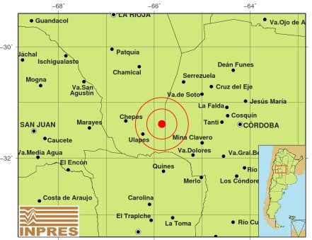La intensidad del sismo en la escala Mercalli Modificada alcanzó el grado tres a cuatro en La Rioja