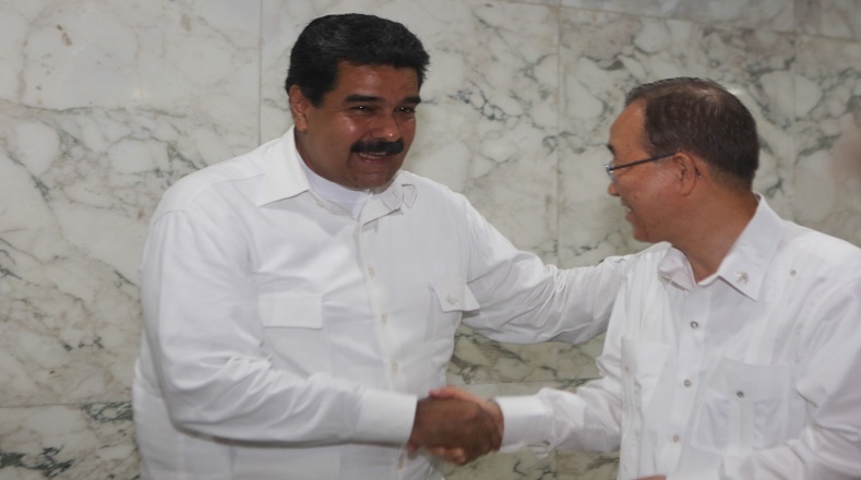 El presidente de Venezuela sostuvo encuentro con Ban Ki-moon.