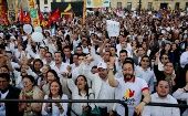 Colombianos celebraron la firma del acuerdo de paz