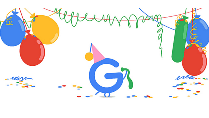 Con un divertida fiesta de cumpleaños Doodle celebra los 18 años de Google.