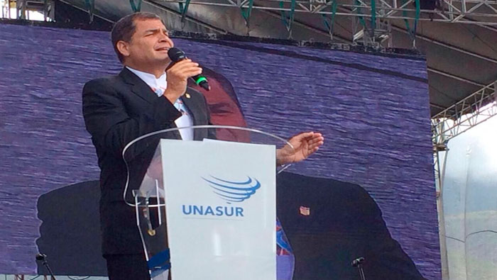 Correa aseguró que la integración suramericana derrotó al neocolonialismo. (Foto: Habla Ecuador).