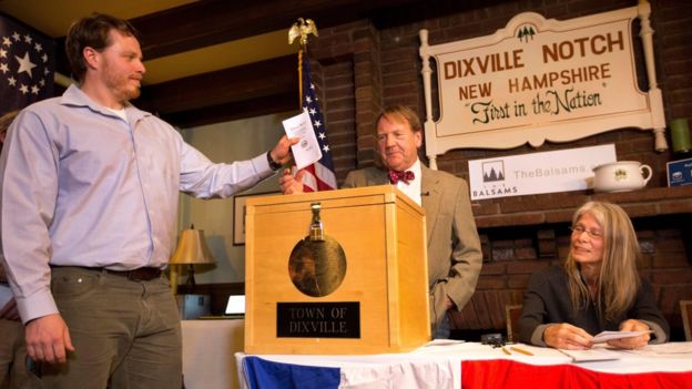 Dixville Notch tuvo el honor de marcar el inicio simbólico de la elección, tradición que data de 1960.