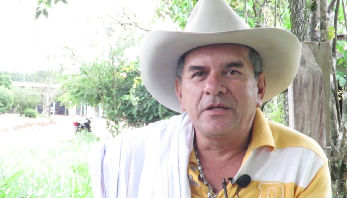 Erley Monroy Fierro, líder campesino en Colombia.