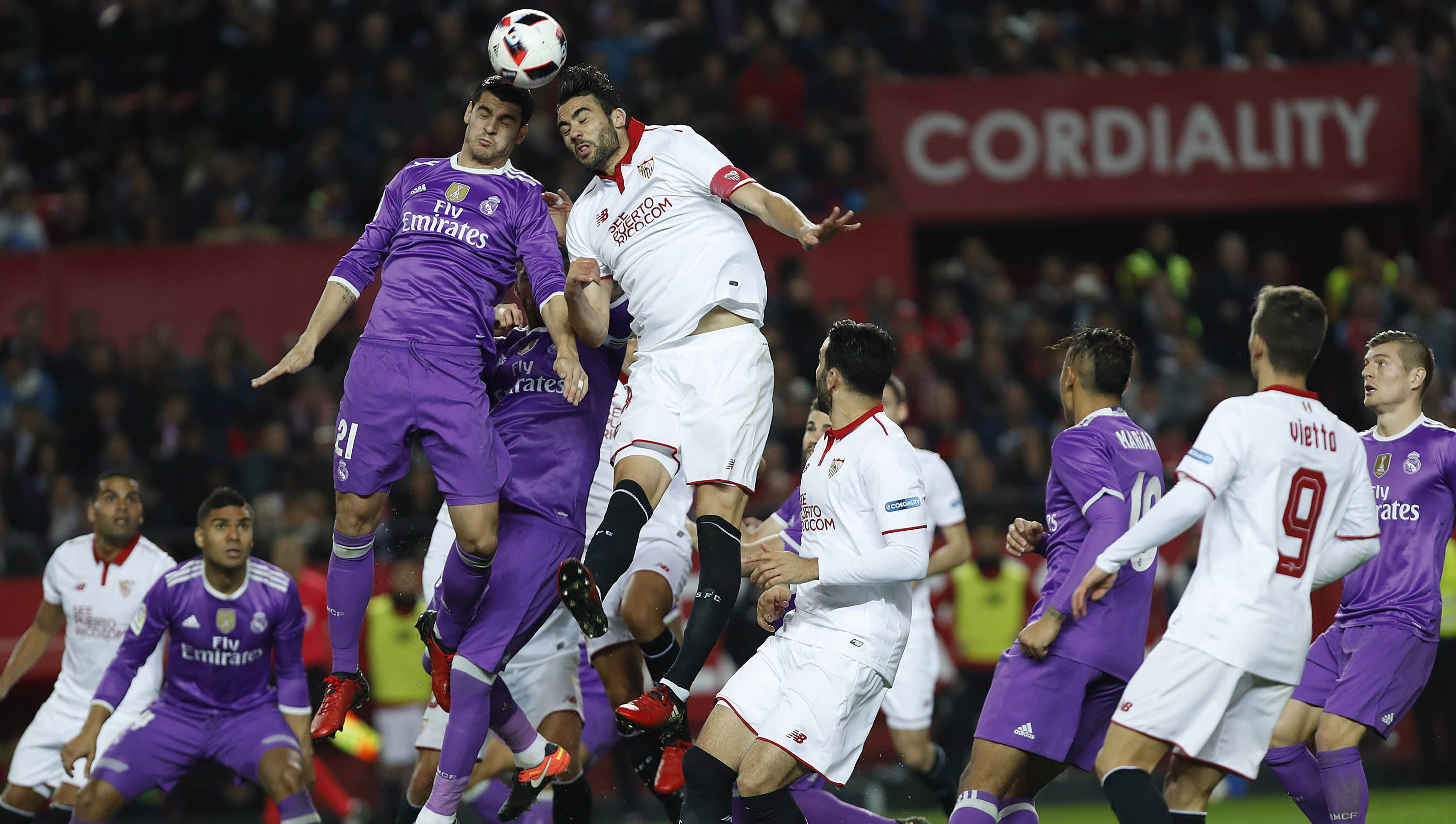 Madrid y Sevilla vienen de enfrentarse entresemana por Copa del Rey.